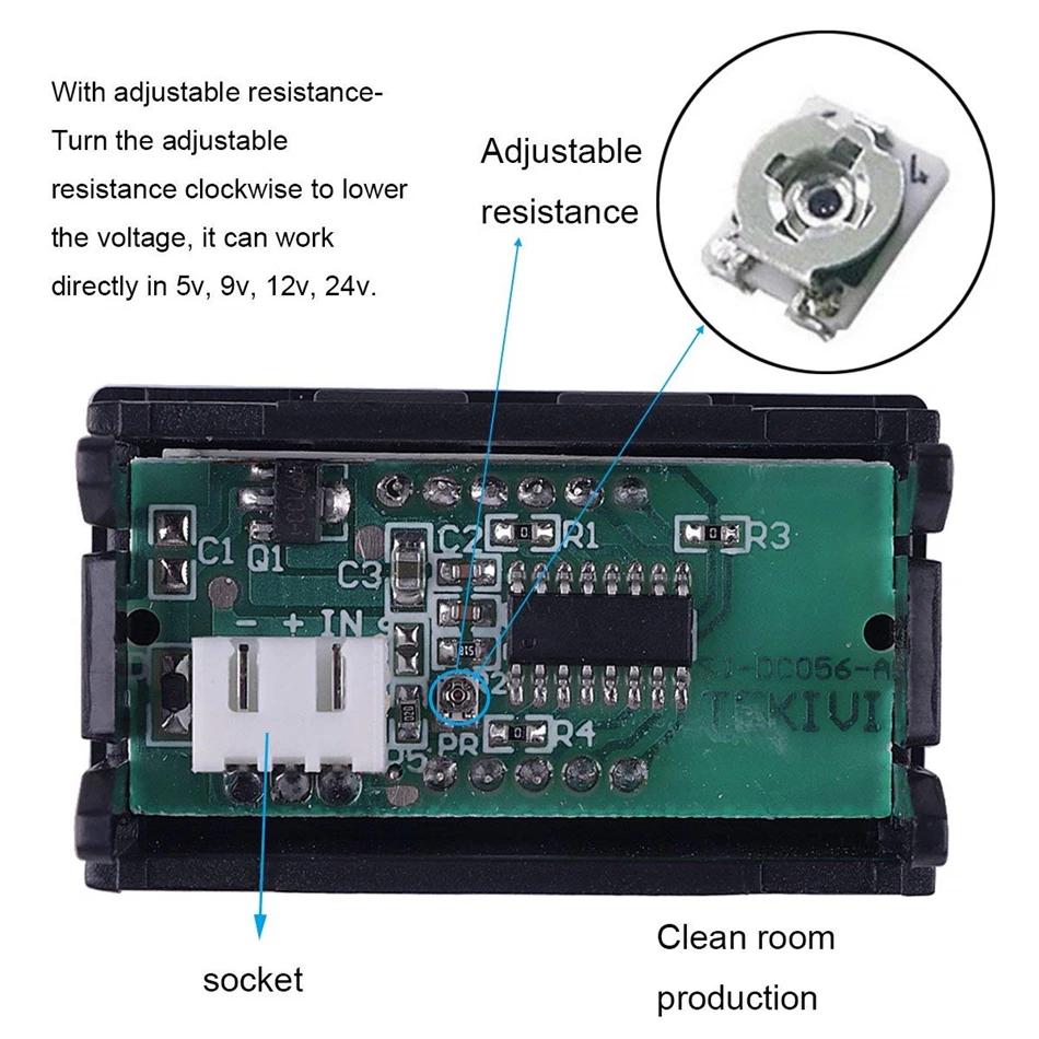 LED Digital Voltmeter Ammeter DC 100V 10A Voltage Current Meter Gauge Tester Dual LED Display Volt Meter Gauge Detector
