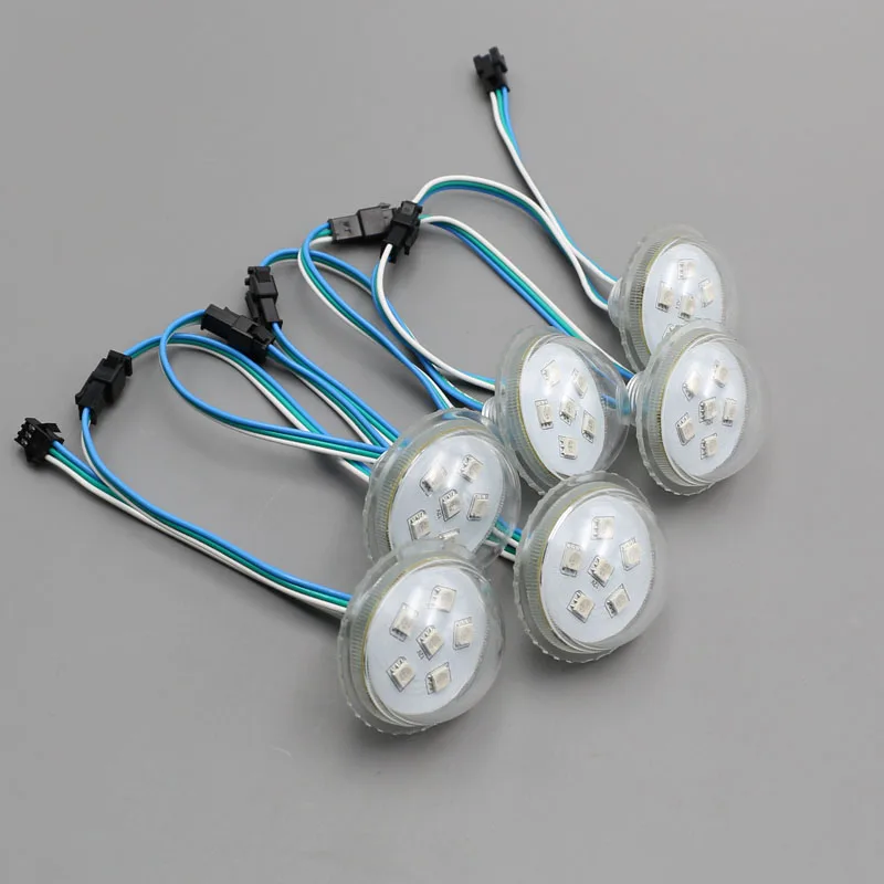 D45mm 6LEDs 9LEDs 5050 smd rgb UCS1903 led pixel module light,full color rgb amusement ride lights, waterproof IP67, DC12V input