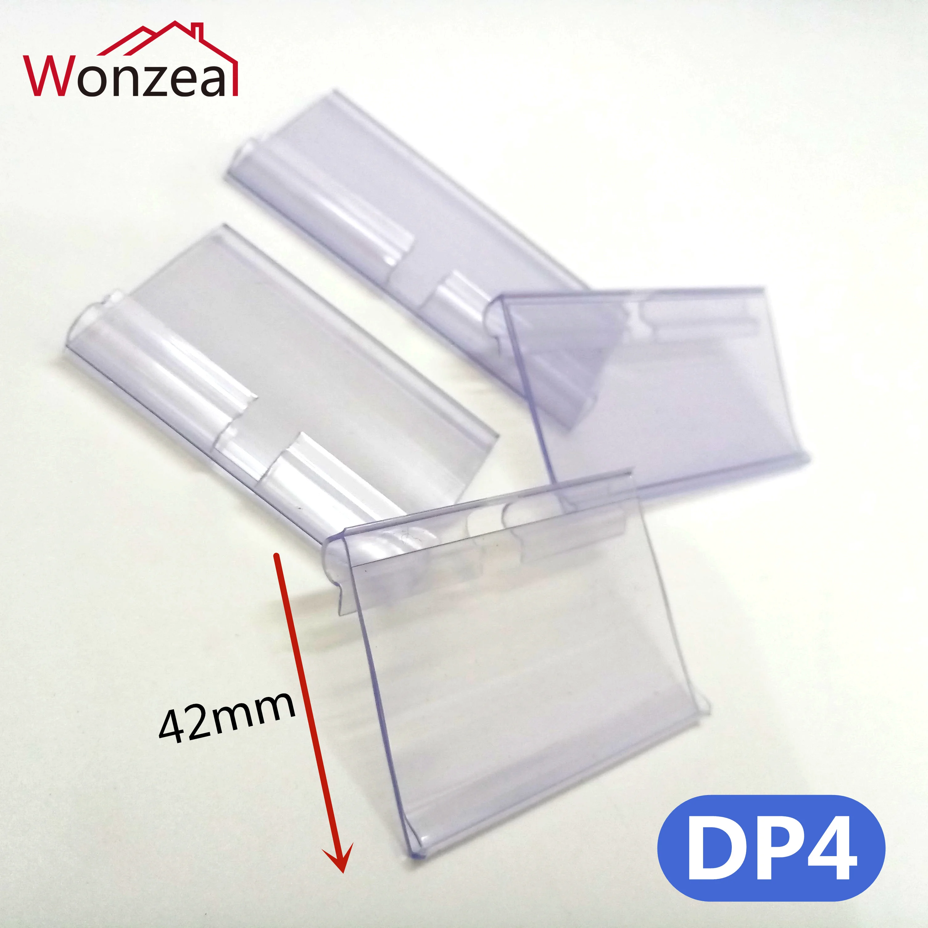 8-12pcs Clear PVC Plastic Price Tag Sign Label Display Holder Thickening For Store Shelf Hook Rack or Supermarket