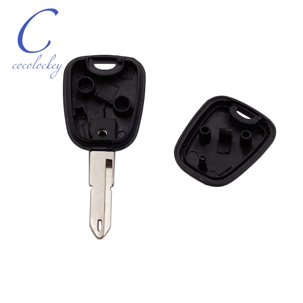 Cocolockey carcaça de chave fob sem chip, para peugeot 106 206 206 206cc chaves de chip sem corte lâmina modelo