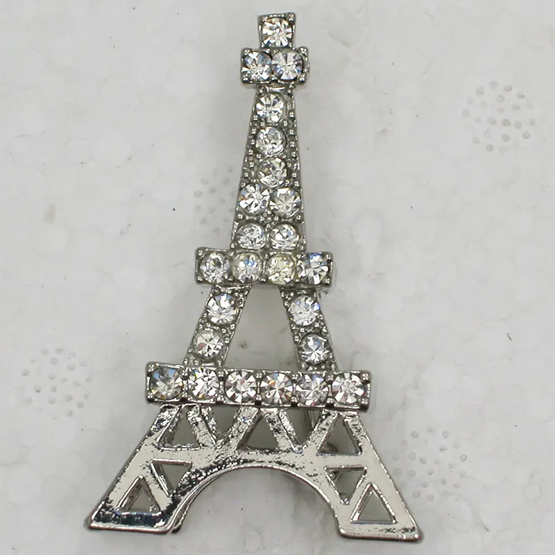 60pcs/lot Mixed Color (Can Notes Color) Wholesale Rhinestone Paris Eiffel Tower brooches and Pendant C102417