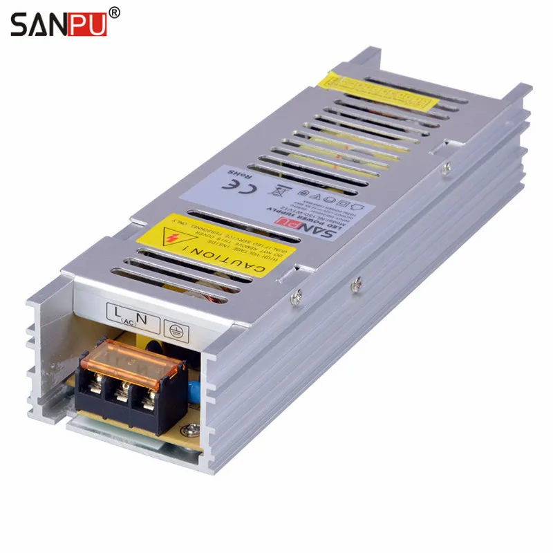 SANPU SMPS 150w LED Driver 12v ac 220v 230v to dc Lighting Transformer Constant Voltage Switching Power Supply 12a Aluminum Case