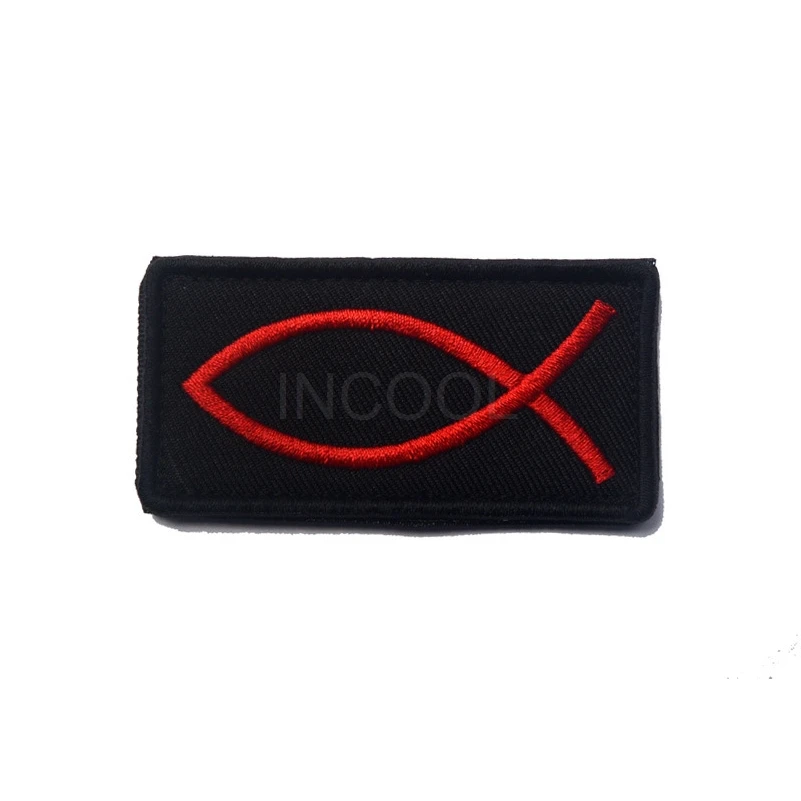 Parche bordado pez Jesús – Para chaqueta o mochila táctica - imagen 4