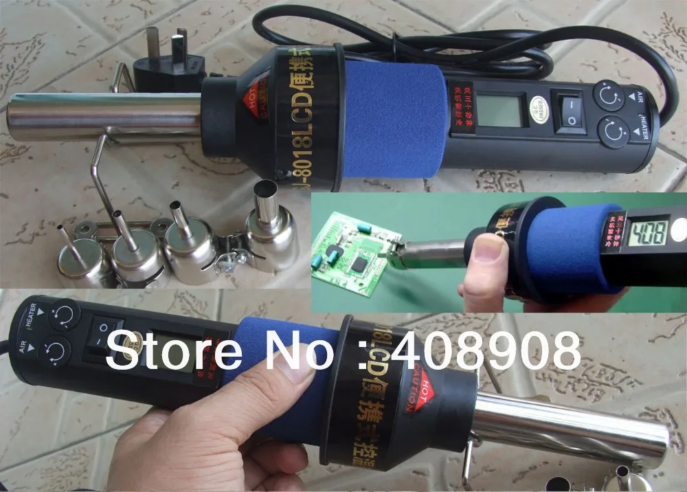 For AC 220V 450 Celsius degree 450W LCD Hot air Desolder Soldering station ICs SMD BGA Nozzle