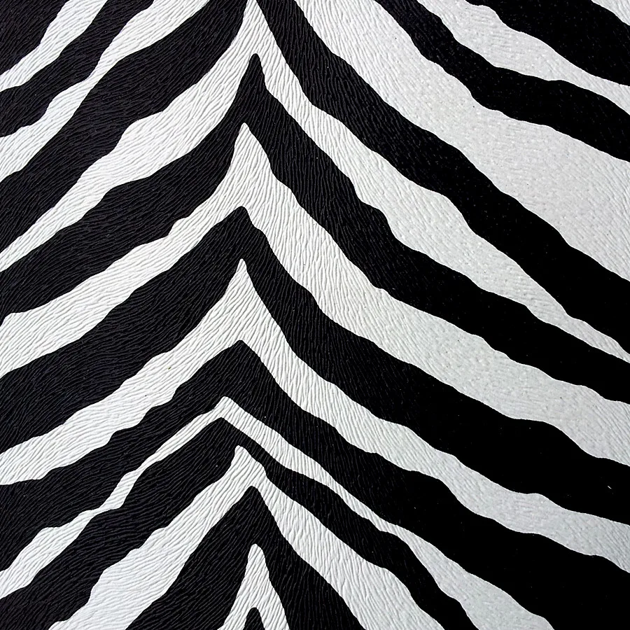 Black And White Stripe Synthetic Pvc Leather Imitation Imitation Zebra Skin Fabric Material