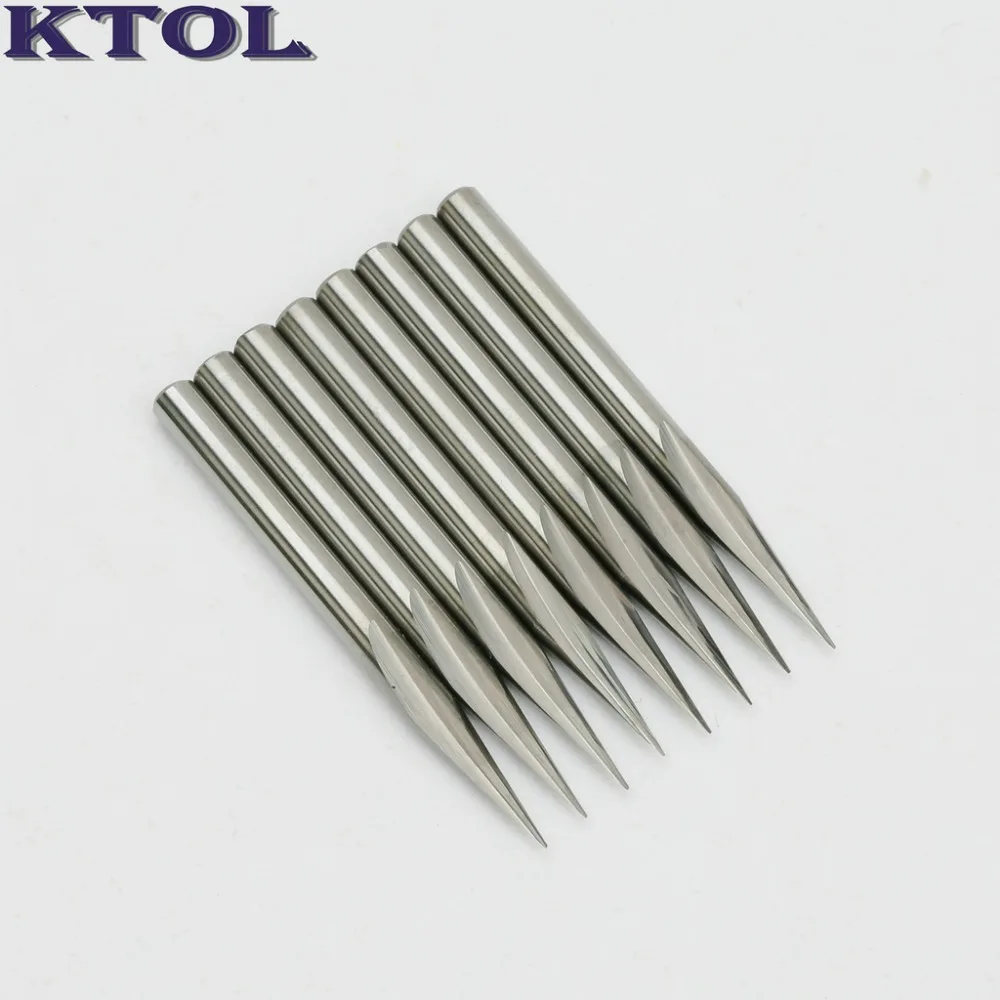 3.175*0.2mm 20 Degree CNC V Bit 1 Flute Straight Router Cutter Carbide Endmill for Aluminum Metal 3D Engraving Milling Tools Set