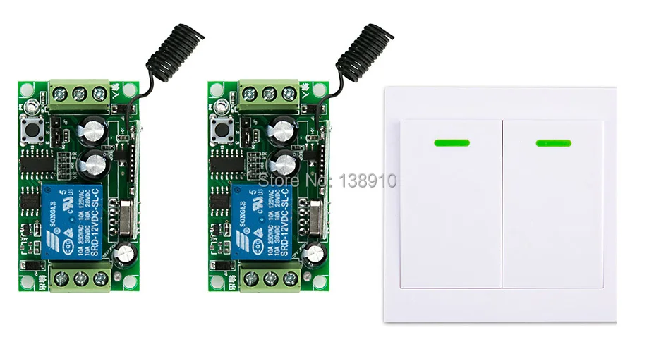 

New digital Remote Control Switch DC12V 2* Receiver Wall Transmitter Wireless Power Switch 315MHZ Radio Controlled Switch Relay