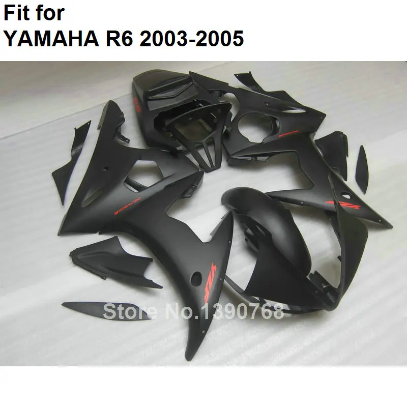 Motorcycle fairing kit for Yamaha YZF R6 2003 2004 2005 matte black body work parts fairings set YZFR6 03 04 05 BC17