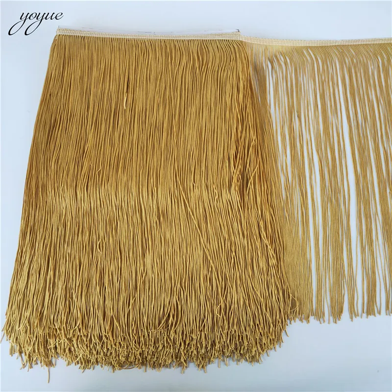 

10Yards 50cm Wide Local gold Lace Fringe Trim Tassel Fringe Trimming For DIY Latin Dress Stage Clothes Accessories Lace Ribbon