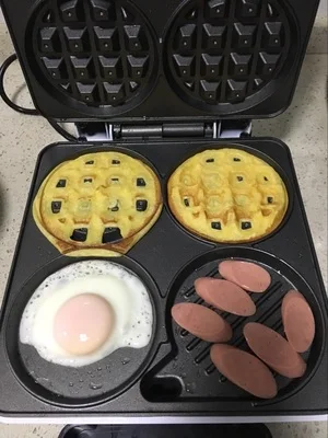 Multi-Functional Waffle Maker Breakfast Machine Four-Hole Muffin Machine Egg Frying Pan Pancake Machine