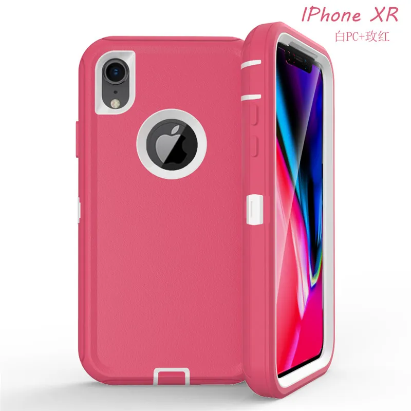 For iPhoneX XR XSMAX 6 7 8 Plus Rotatable Back Clip Screen Protector Belt Clip 360 Degree Shockproof PC Phone Case For iPhone6S