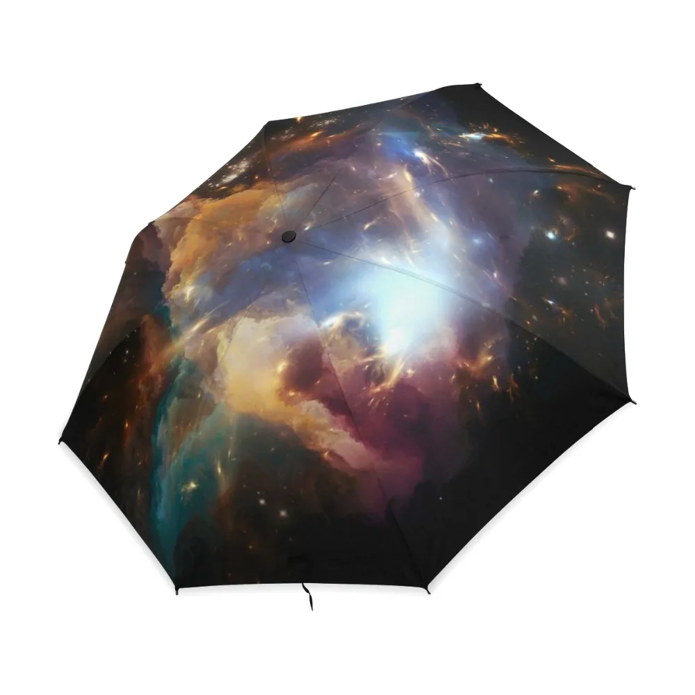 Colorful Universe Galaxy Space Star Meteor Automatic Umbrella 3 Folding Umbrella Rain Women Men Umbrella Windproof Guarda Chuva