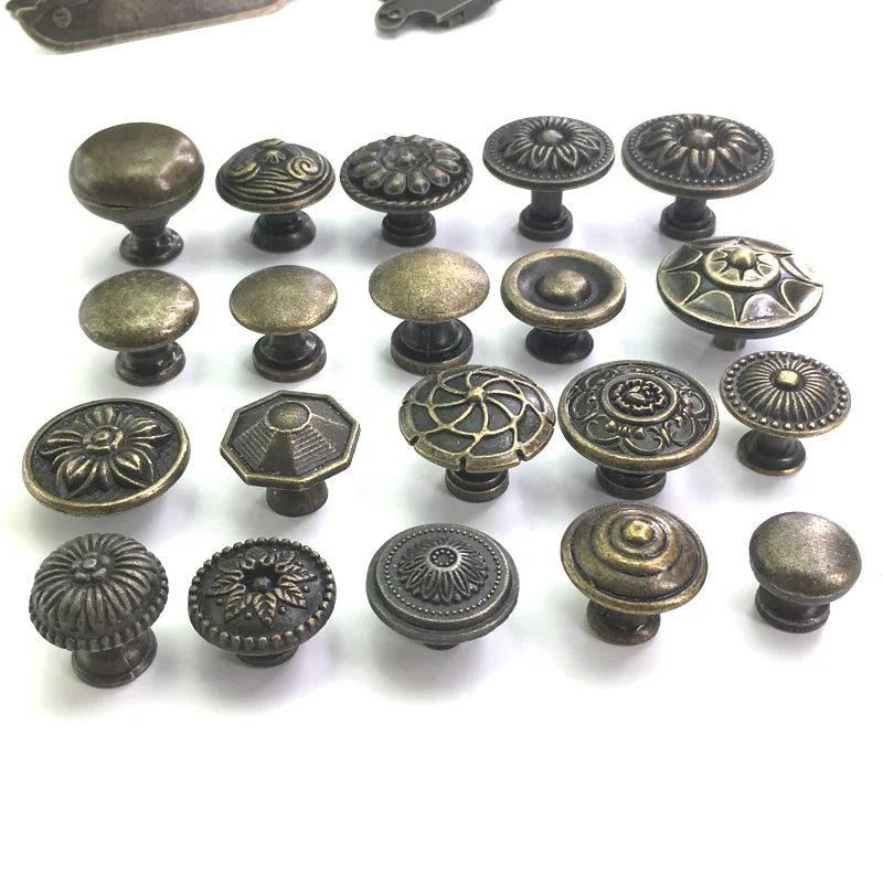 1x Antique Bronze Furniture Knobs Vintage Door Knobs for Dresser Shoebox Drawer Cabinet Cupboard Handle Jewelry Box DIY Knobs