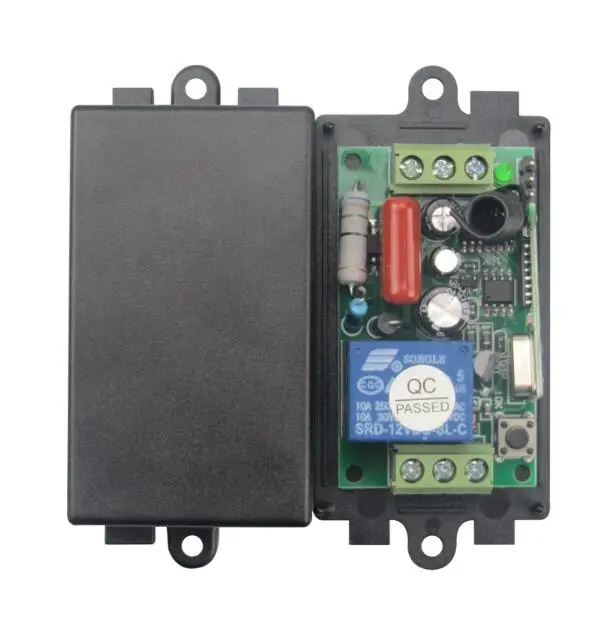Control remoto inalámbrico Universal RF, interruptor de luz CA 220 V 10 A, 1 canal, 1 receptor y 20 códigos de aprendizaje del transmisor