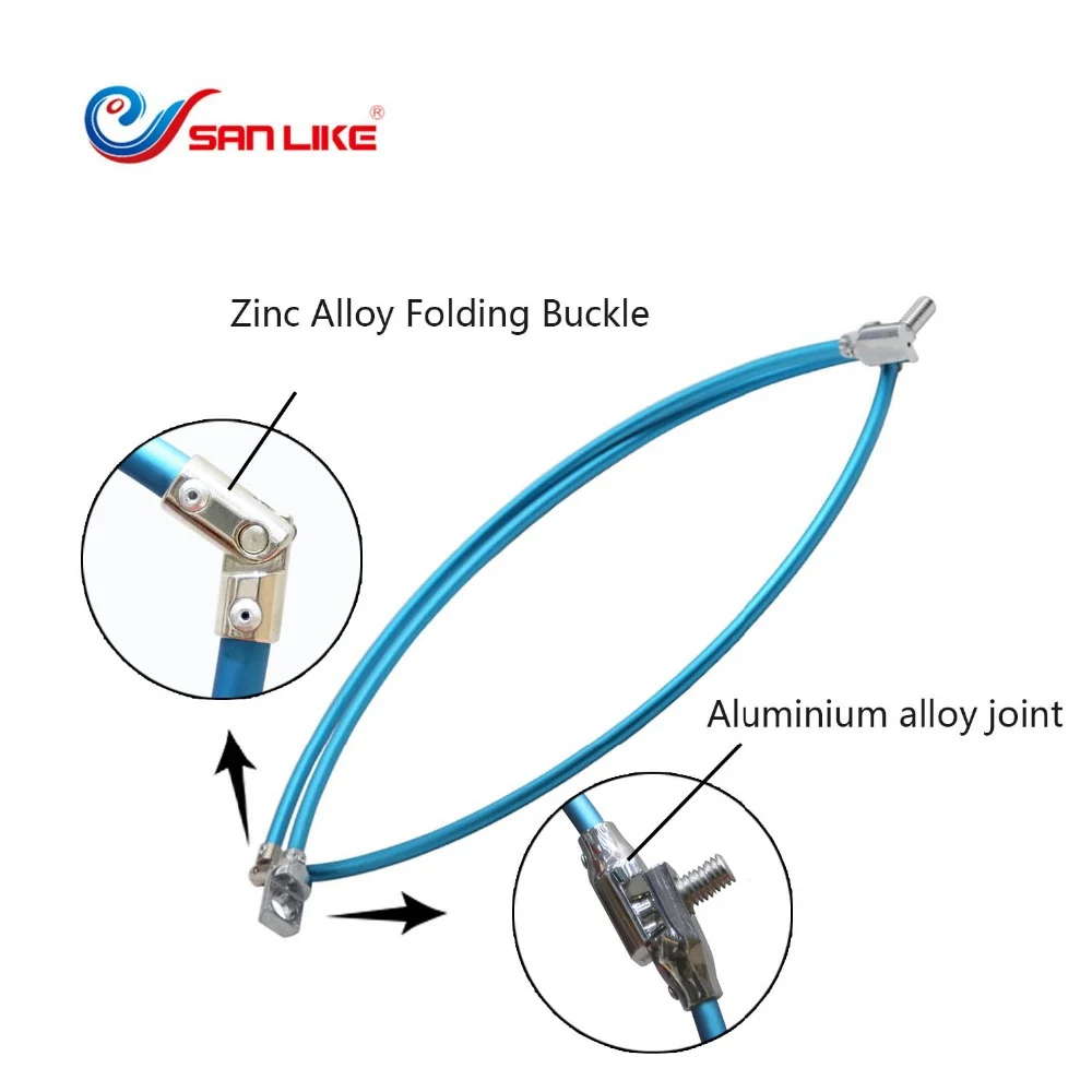 SANLIKE Angelkescher, 12 mm Schraube, Aluminiumlegierung, Teleskop, faltbar, ausziehbarer Rahmen