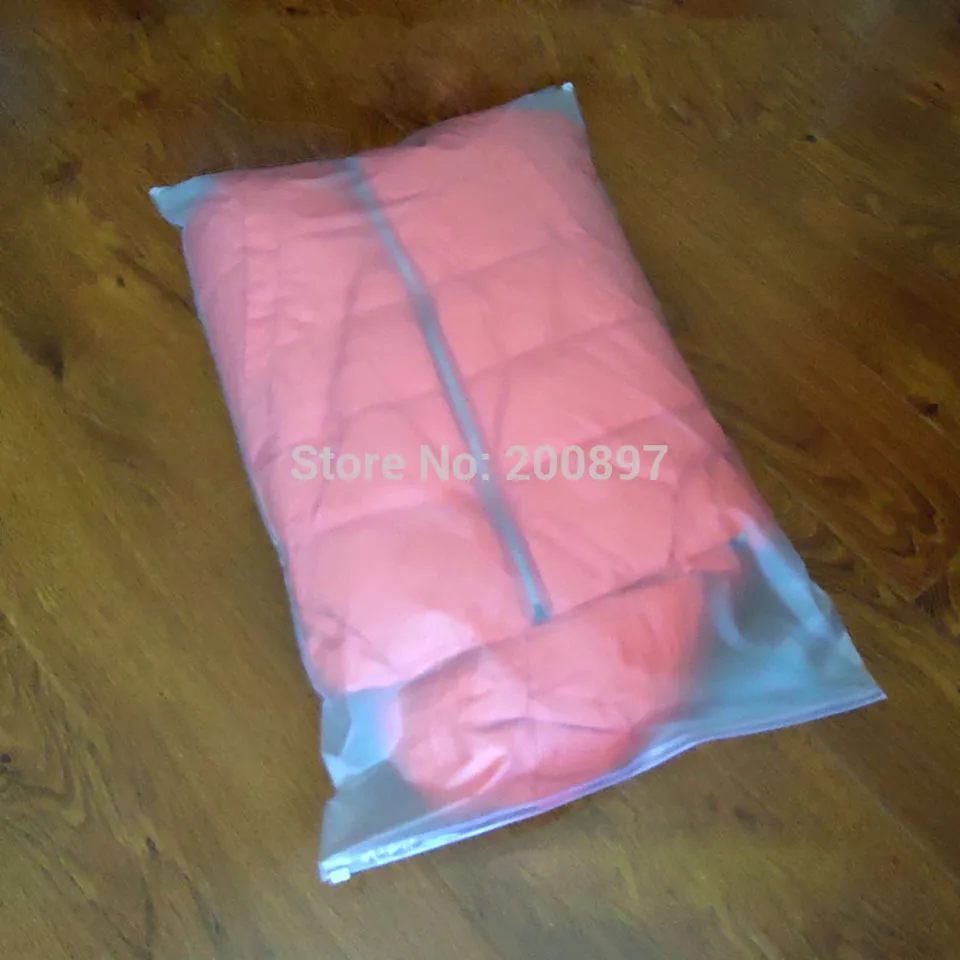 slider zipper top pvc clothing bag  clear and frosted sides 60*40cm slider plastic bag 30pieces lot