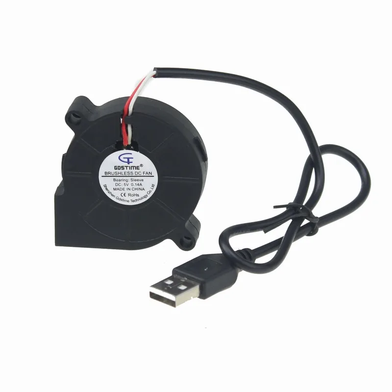 

1 Piece Gdstime DC 5V USB Blower Cooling Fan 50mm x 50mm x 15mm 5015 Laptop Machine Cooler 5015