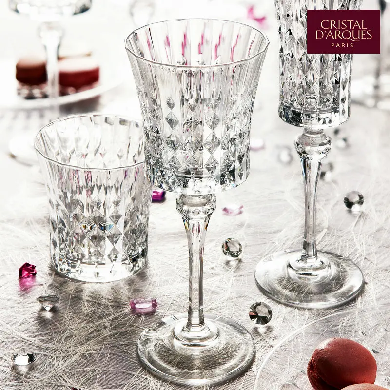 

christmas Imported French bows CDA crystal wine glass carved champagne goblet Wine cup with a small time