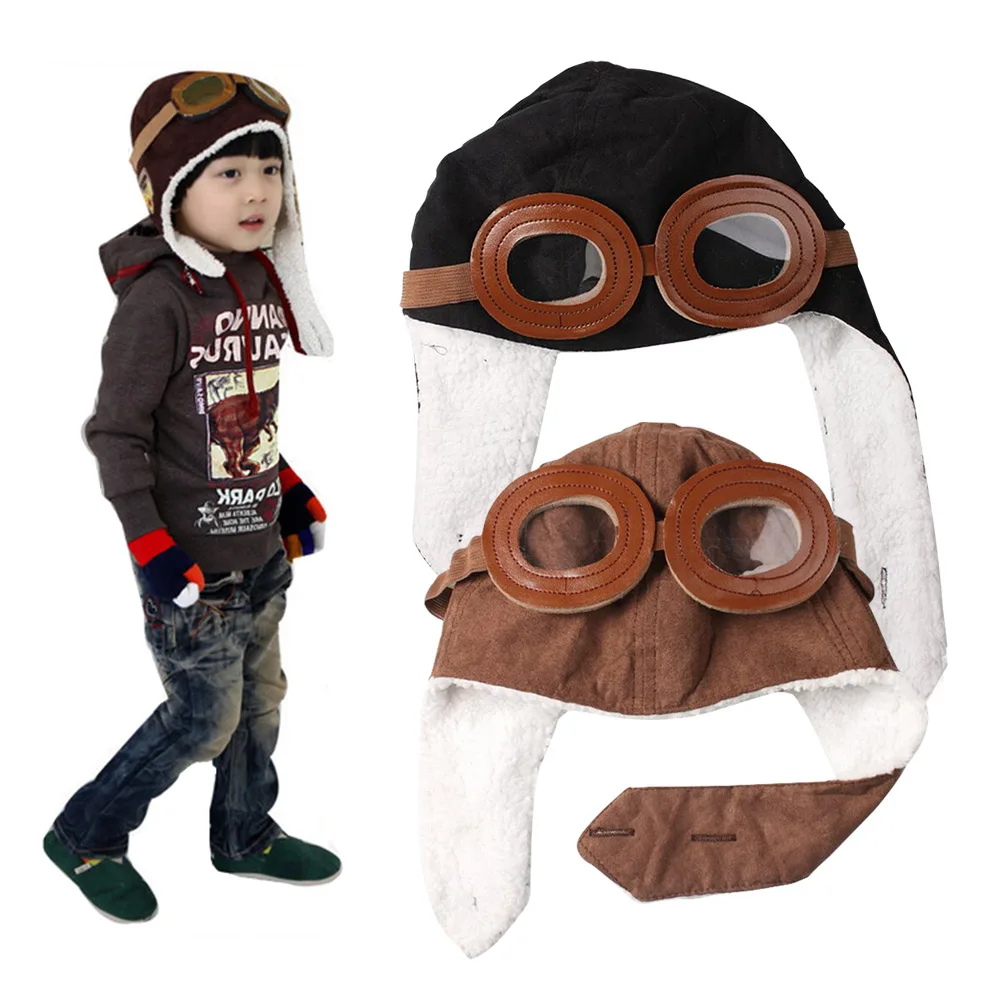 2019 New Fashion Baby Toddler Boy Girl Bomber Hats Kids Pilot Cap Fleece Warm Hats Earflap Beanie -MX8 Give Birthday Presents