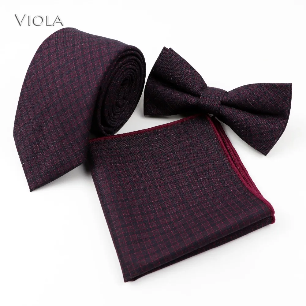 Hot Fashion Striped Plaid Neck Tie Set Mens Suit Butterfly Bow Tie Handkerchief Set Classic Pocket Square Accessory Gift Casual