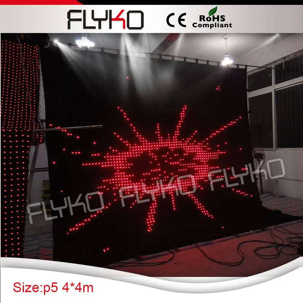 Free shipping P5 4X4m party event decoration stage video wall/fireproof/PC controller/6400pcs church decoration