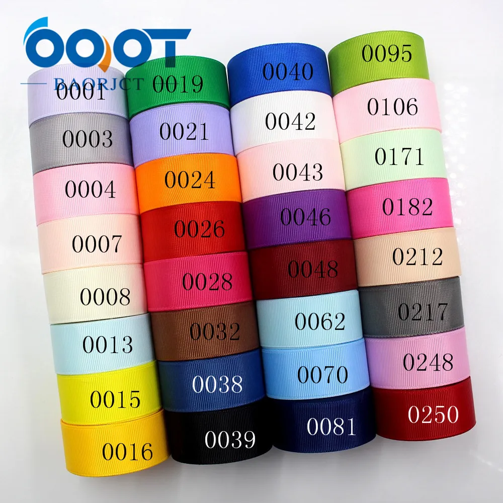 OOOT BAORJCT 181014-L25mm-1,25 millimetri 10 metri di Colore Solido Nastri a trasferimento Termico nastro del grosgrain Stampato, FAI DA TE