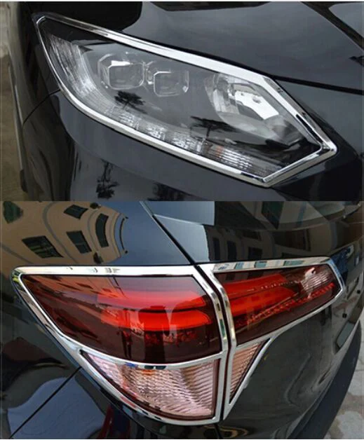 

ACCESSORIES 6PCS FIT FOR HONDA VEZEL HR-V 2014 - 2016 CHROME FRONT REAR HEADLIGHT TAIL LIGHT LAMP COVER TRIM RIM MOLDING HEAD