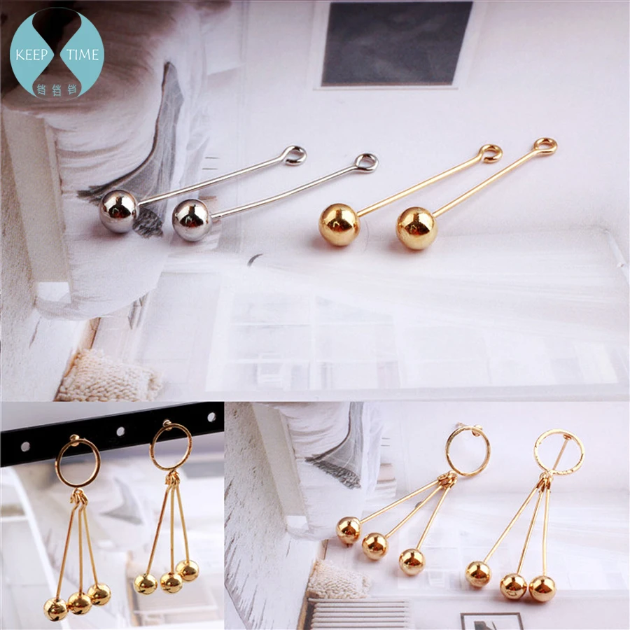 

protection copper jewelry accessories DIY manual contracted earrings ears long curve line deserve to act the role of material