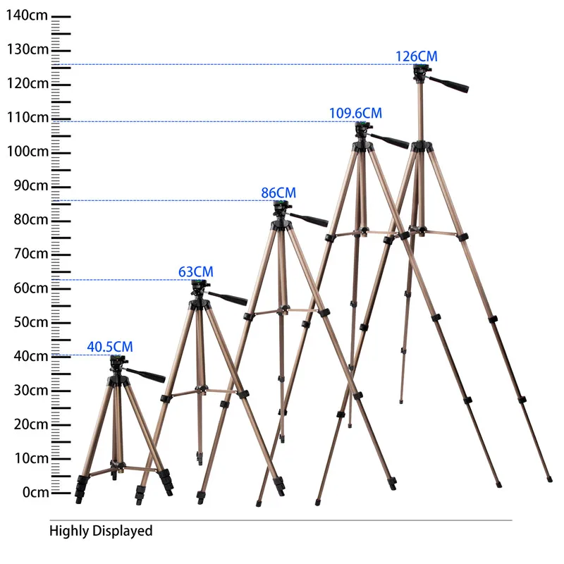 Fusitu WT3130 Aluminum Alloy Tripods Mini Camera Tripod Holder Selfie Stick Stand Tripod for Smartphone DSLR Camera Mobile Phone