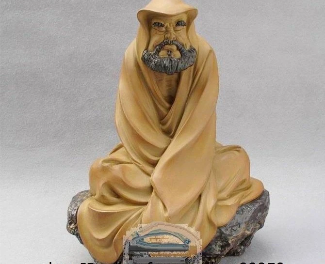 Tibet Temple Painted Pottery Porcelain Statue Dharma Damour Bodhidharma Buddha