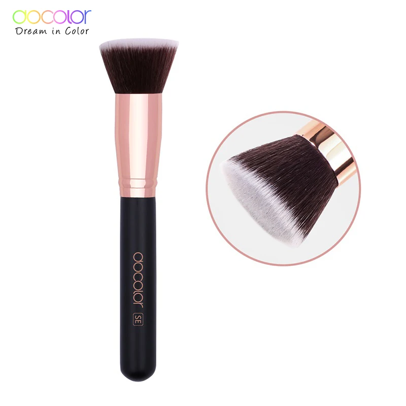 Docolor 1PC Flat Foundation Brush Flat Top Buffing Kabuki Brush Face Makeup Brush Powder Foundation Blush Bronzer Cosmetics Tool