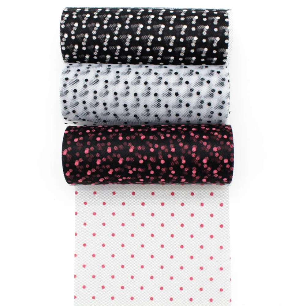 

15CM colored polka dot tulle roll lace ribbon 10 yards DIY handmade material pompadour dress bow wedding New Year