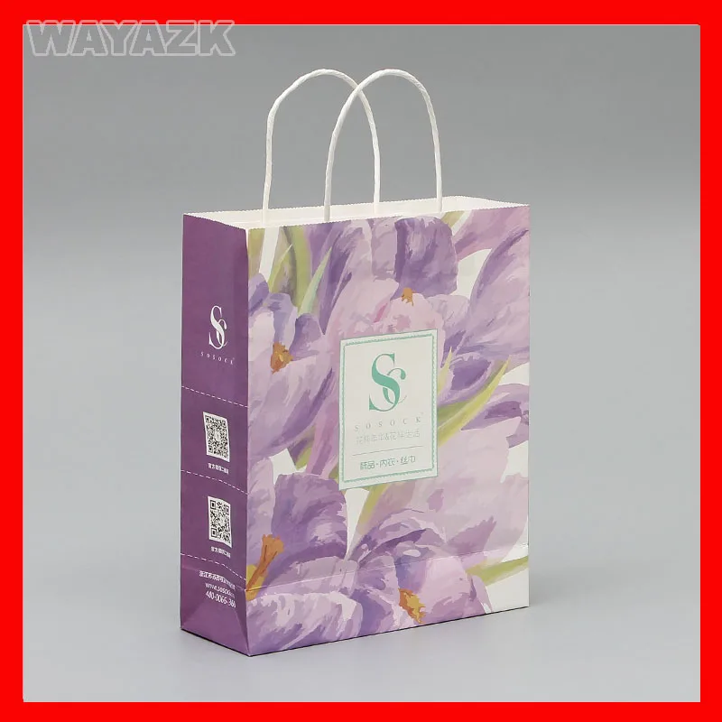 (1000pcs/lot)  custom gift paper bag with colorful logo printed