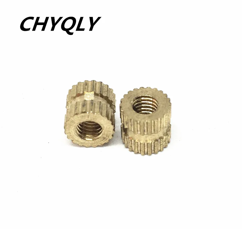 50pcs M2 M2.5 Brass Knurl Nuts Insert Nuts Through-hole Nut For Injection Moulding Insert Round Shape Embedded Nuts