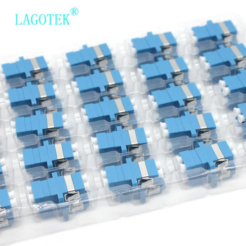 25/50/100/200Pcs LC UPC Duplex single-mode Fiber optic Adapter LC Optical fiber coupler LC UPC Fiber flange LC connector