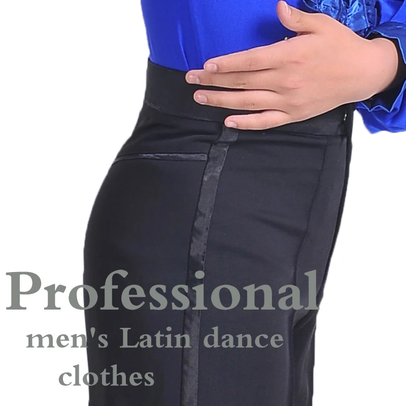 ใหม่มาถึงสีดำสี Professional Men Latin Dance กางเกง Spandex ชายบอลรูมเต้นรำกางเกง