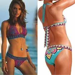 Maillot de bain deux pièces pour femmes, bikini sexy, soutien-gorge push up rembourré