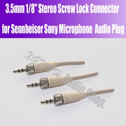 Mini 3.5mm Stereo Lock Jack Plug 3.5 Stereo Screw Solder Audio Plug for Sennheiser Sony Microphone DIY