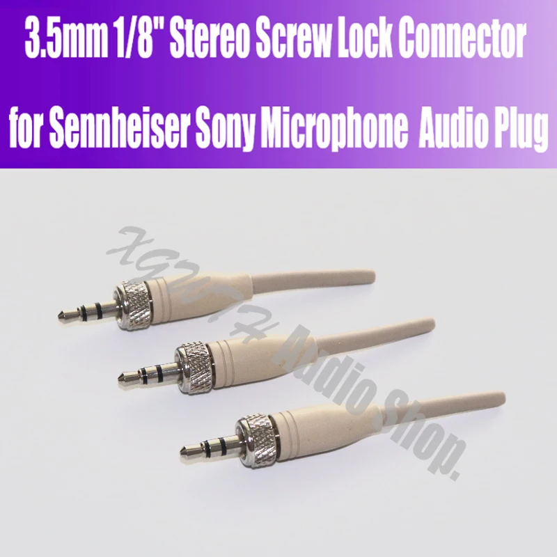 Mini 3.5mm Stereo Lock Jack Plug 3.5 Stereo Screw Solder Audio Plug for Sennheiser Sony Microphone DIY