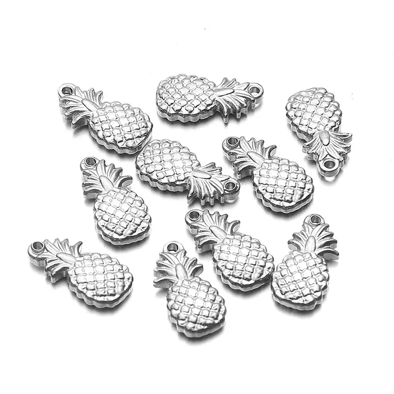 10PCS Stainless Steel Pineapple Charm Pendant For Jewelry DIY Making Handmade Pineapple Pendants Jewelry Accessories