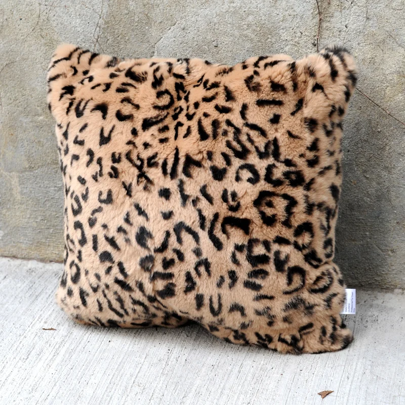 

Free Shipping CX-D-100B Home Decor Leopard Print Rex Rabbit Fur Cushion Cover ~Drop Shipping