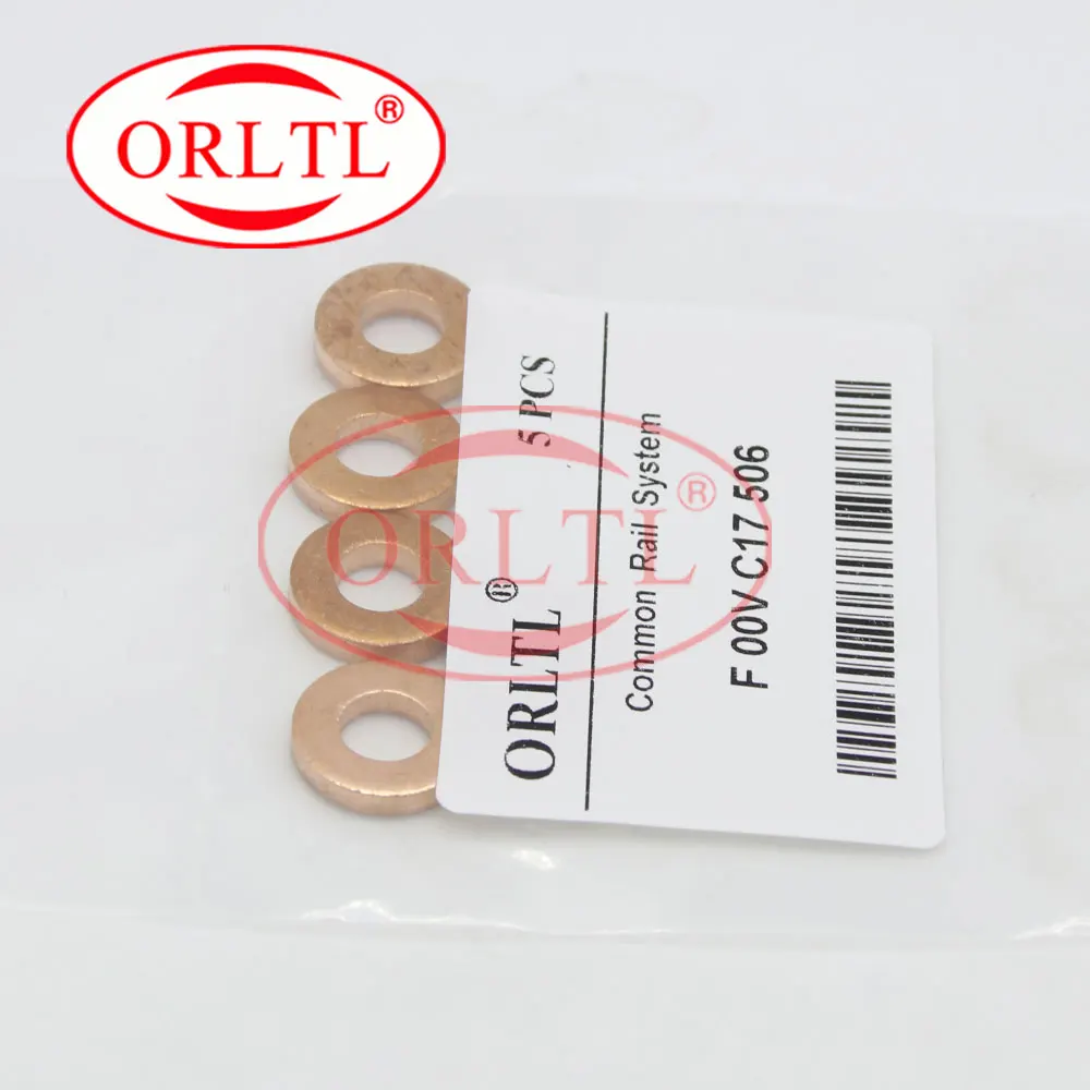 ORLTL 30 Pcs F00VC17506 Size: 7.1*15*3mm Injector Copper Washer F 00V C17 506 Nozzle Heat Shield Thickness=3mm F00V C17 506