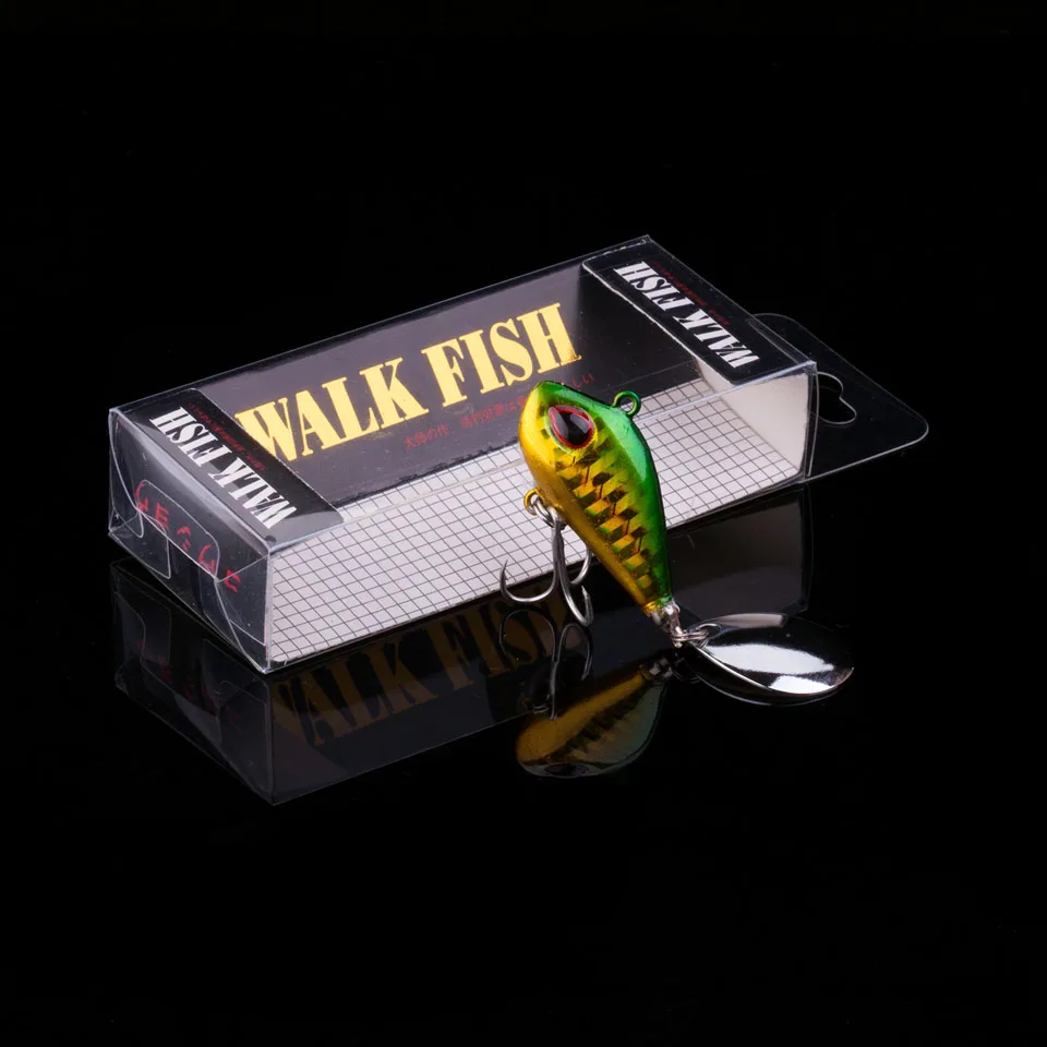 WALK FISH 1PCS Metal Mini VIB With Spoon Fishing Lure 2cm/2.5cm/3cm/3.5cm Fishin Pin Crankbait Vibration Spinner Sinking Bait