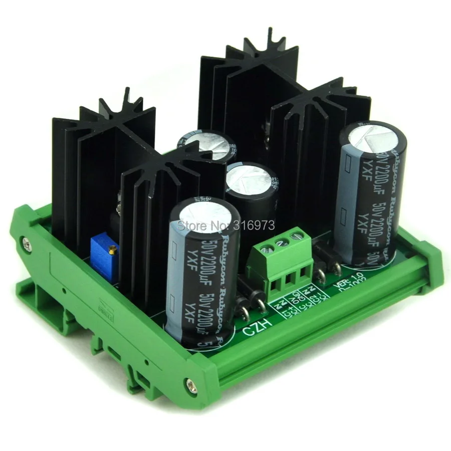 

DIN Rail Mount Positive/Negative 1.25~37V DC Adjustable Voltage Regulator Module
