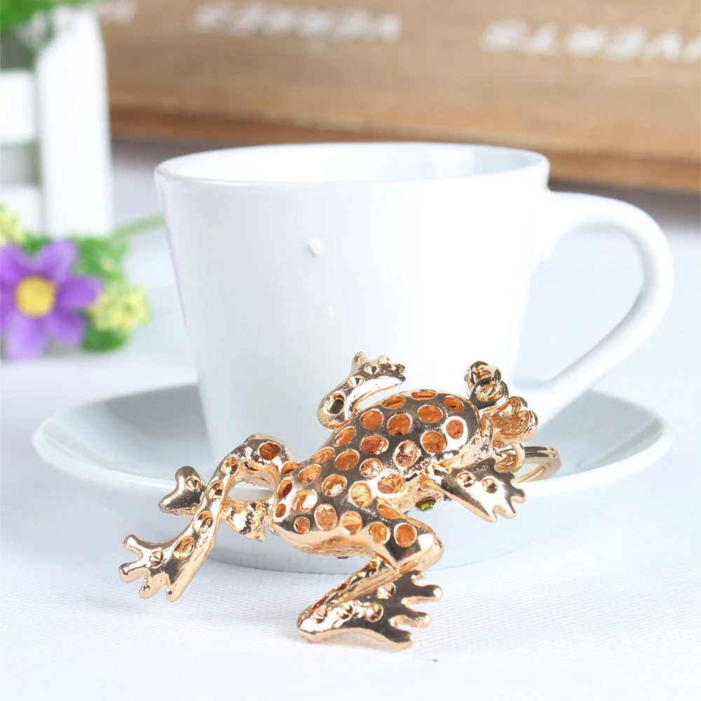 Frog Dragonfly Butterfly Lovely Cute Crystal Charm Purse Handbag Car Key Keyring Keychain Party Wedding Birthday Gift