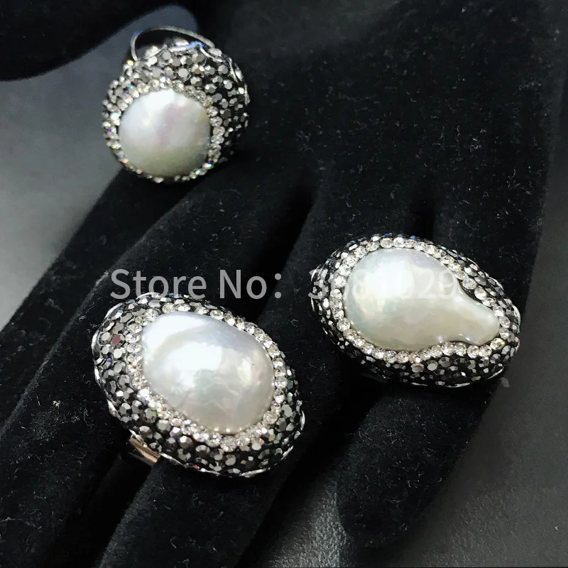 

Natural freshwater pearls, stainless steel rings, retro national style, simple fashion accessories