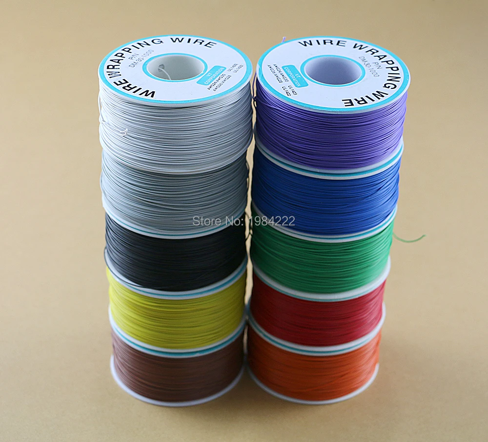 OCGAME 30 AWG Wrapping Wire 10 Colors Single Strand Copper Cable Ok Wire Electrical Wire for Laptop Motherboard PCB Solder