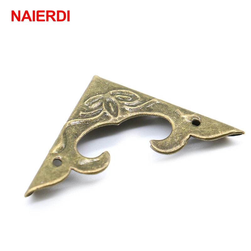 10PCS NAIERDI 30mm x 30mm Book Scrapbooking Albums Corner Bracket Antique Decorative Protectors Crafts For Furniture Hardware