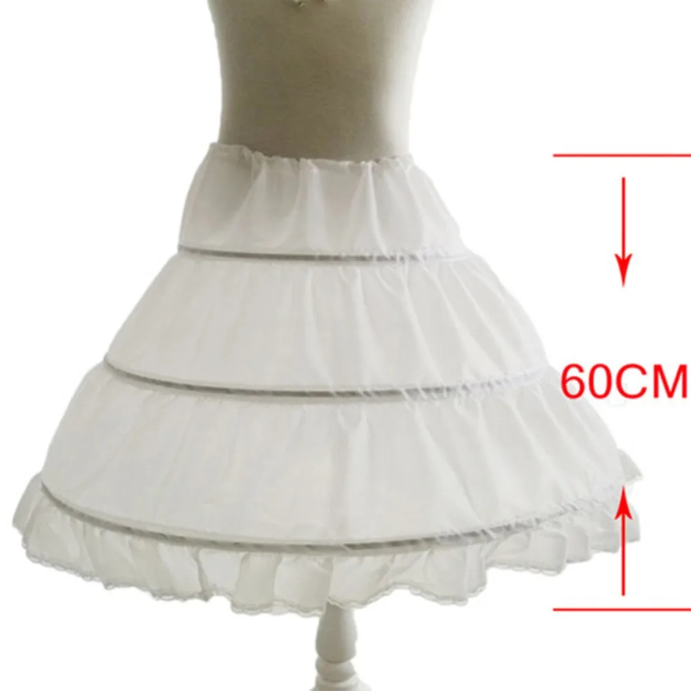 New In Stock 3 Hoops White A-Line Flower Girl Dress Petticoat Top Quality Child Underskirt