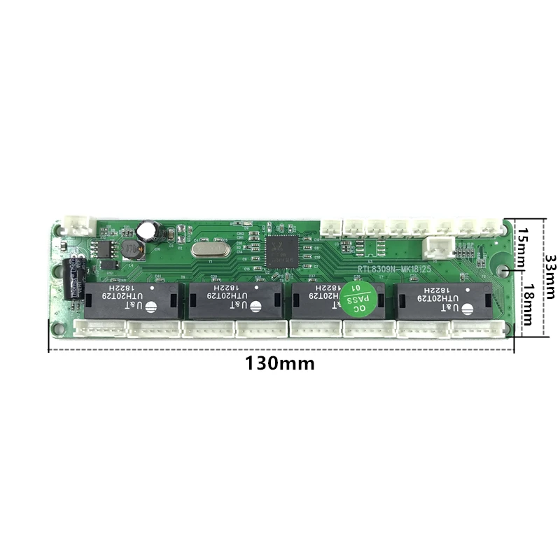 Répartiteur de câblage à 8 ports, haute température, faible puissance, type mini broche, 10/100Mbps, pour contrôle d'accès à la caméra et utilisation en bus, qualité industrielle